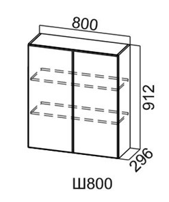 Шкаф навесной Модус, Ш800/912, цемент светлый в Уфе