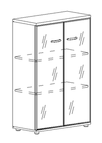 Шкаф средний Albero, со стеклом в рамке (78х36,4х119,4) в Стерлитамаке