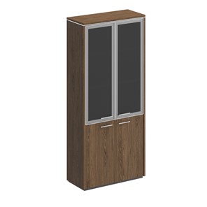 Шкаф для документов Velar, дуб табачный, со стеклянными дверьми (94х41х212) ВЛ 343 в Стерлитамаке