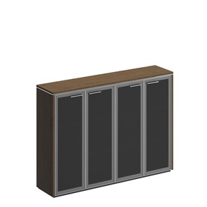 Шкаф для документов средний Velar, дуб табачный, со стеклянными дверьми (183х41х132) ВЛ 323 в Стерлитамаке