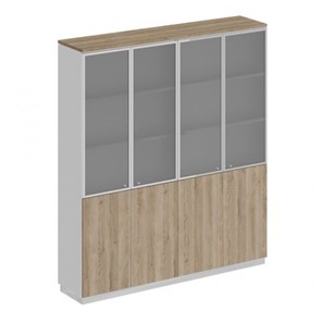 Шкаф для документов со стеклянными дверьми Speech Cube (180.2x40x203.4) СИ 315 ДС БП ДС/ХР в Стерлитамаке