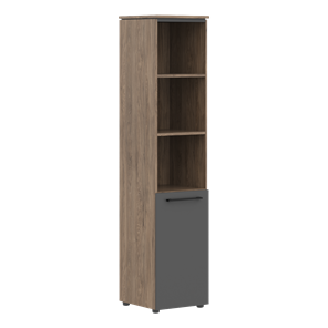 Шкаф колонна высокая с глухой малой дверью MORRIS TREND Антрацит/Кария Пальмира MHC 42.5 (429х423х1956) в Уфе