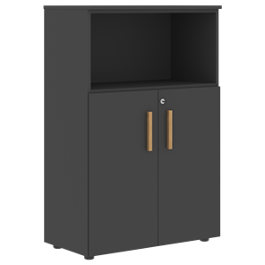 Шкаф с глухими малыми дверьми FORTA Черный Графит  FMC 80.3 (Z) (798х404х1197) в Уфе
