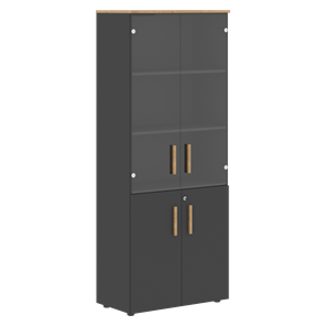 Широкий шкаф высокий FORTA Графит-Дуб Гамильтон  FHC 80.2(Z) (798х404х1965) в Стерлитамаке