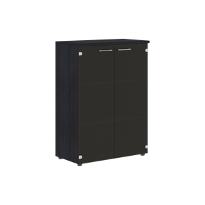 Шкаф средний со стеклянными  дверьми XTEN Дуб Юкон XMC 85.2 (850х410х1165) в Стерлитамаке