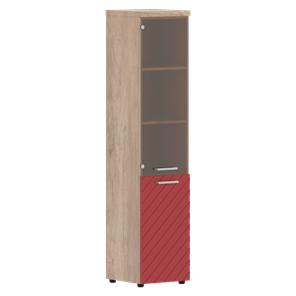 Шкаф TORR LUX TLHC 42.2 R колонка комбинированная с топом 435х452х1958 Дуб Каньон/ Красный в Стерлитамаке