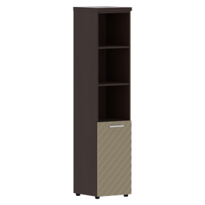 Шкаф-стеллаж TORR LUX TLHC 42.5 L колонка с глухой малой дверью и топом 435х452х1958 Венге/ Капучино в Стерлитамаке