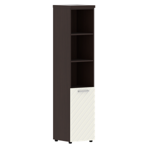 Шкаф-стеллаж TORR LUX TLHC 42.5 R колонка с глухой малой дверью и топом 435х452х1958 Венге/ Латте в Стерлитамаке