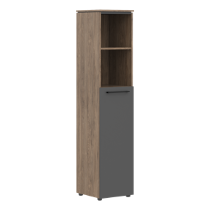 Шкаф высокий колонна со средней дверью MORRIS TREND Антрацит/Кария Пальмира MHC 42.6 (429х423х1956) в Стерлитамаке