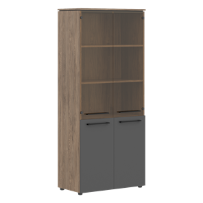 Шкаф высокий комбинированные двери MORRIS TREND Антрацит/Кария Пальмира MHC 85.2 (854х423х1956) в Уфе