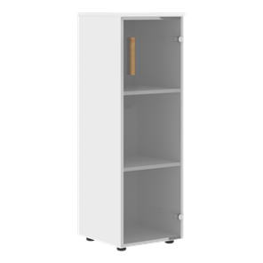 Шкаф колонна средний со стеклянной правой дверью FORTA Белый FMC 40.2 (R) (399х404х801) в Стерлитамаке - предосмотр