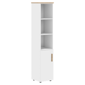 Высокий шкаф колонна с глухой малой дверью левой FORTA Белый-Дуб Гамильтон FHC 40.5 (L) (399х404х1965) в Стерлитамаке
