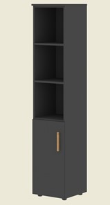 Высокий шкаф колонна с глухой малой дверью левой FORTA Черный Графит  FHC 40.5 (L) (399х404х1965) в Стерлитамаке
