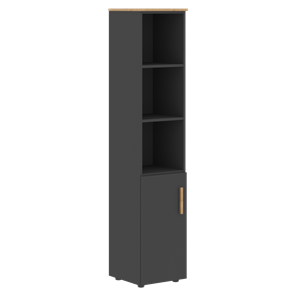 Высокий шкаф колонна с глухой малой дверью левой FORTA Графит-Дуб Гамильтон  FHC 40.5 (L) (399х404х1965) в Салавате