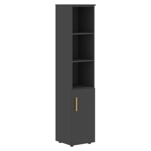 Шкаф колонна высокий с глухой малой дверью правой FORTA Черный Графит  FHC 40.5 (R) (399х404х1965) в Стерлитамаке