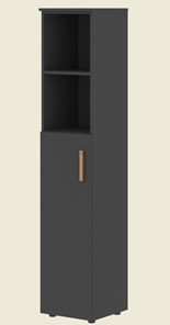 Высокий шкаф колонна с глухой средней дверью левой FORTA Черный Графит  FHC 40.6 (L) (399х404х1965) в Стерлитамаке