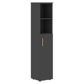 Шкаф колонна высокий с глухой средней дверью правой FORTA Черный Графит  FHC 40.6 (R) (399х404х1965) в Стерлитамаке - предосмотр