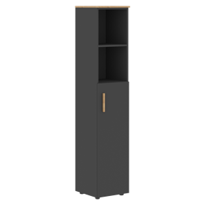 Высокий шкаф колонна с глухой средней дверью правой FORTA Графит-Дуб Гамильтон   FHC 40.6 (R) (399х404х1965) в Стерлитамаке - предосмотр