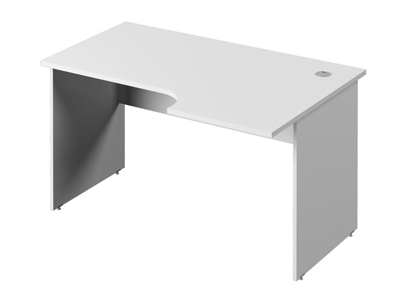 Эргономичный стол С-34 правый, цвет Белый в Стерлитамаке - изображение