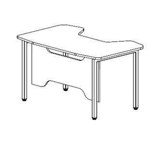 Стол для компьютера SKILLL SSTG 1385, (1360x850x747),  Антрацит /Металлик в Стерлитамаке - предосмотр 1
