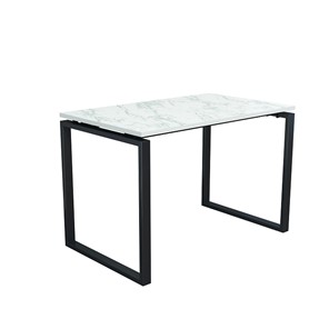 Компьютерный стол Янтарь 55.08 мрамор белый/металл черный в Уфе