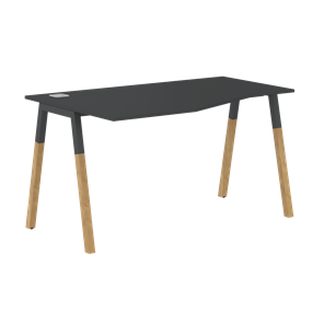 Письменный стол левый FORTA Черный Графит-Черный Графит-Бук  FCT 1367 (L) (1380х900(670)х733) в Стерлитамаке - предосмотр