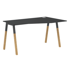 Письменный стол правый FORTA Черный Графит-Черный Графит-Бук FCT 1367 (R) (1380х900(670)х733) в Стерлитамаке - предосмотр