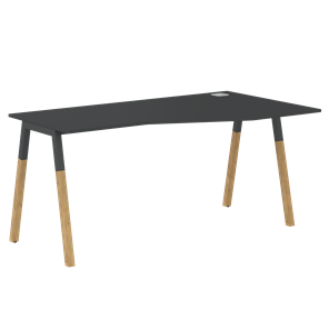 Письменный стол правый FORTA Черный Графит-Черный Графит-Бук FCT 1567  (R) (1580х900(670)х733) в Стерлитамаке
