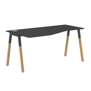 Письменный стол левый FORTA Черный Графит-Черный Графит-Бук FCT 1567  (L) (1580х900(670)х733) в Стерлитамаке - предосмотр