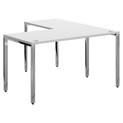 Письменный угловой  стол для персонала левый XTEN GLOSS  Белый  XGCT 1415.1 (L) (1400х1500х750) в Стерлитамаке - изображение