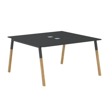 Переговорный стол FORTA Черный Графит-Черный Графит-Бук  FWST 1313 (1380x1346x733) в Стерлитамаке - изображение