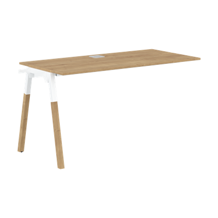 Переговорный стол FORTA Дуб Гамильтон-Белый-Бук  FIST 1367  (1380х670х733) в Стерлитамаке - изображение