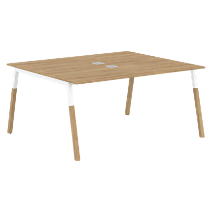 Переговорный стол FORTA Дуб Гамильтон-Белый-Бук FWST 1513 (1580x1346x733) в Стерлитамаке - изображение