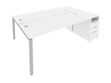 Офисный стол на металлокаркасе Б.РС-СТП-2.5 Белый/Серый в Стерлитамаке