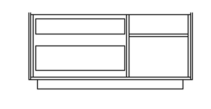 Комод с распашной дверью и двумя выдвижными ящиками LINE Дуб-светлый-антрацит СФ-572103 (1300х430х645) в Стерлитамаке - изображение 1