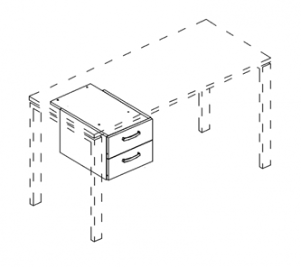 Тумба подвесная 2-ящичная (для стола 70) А4 (35.3x55.5x30.2) белый премиум, А4 206 БП в Стерлитамаке