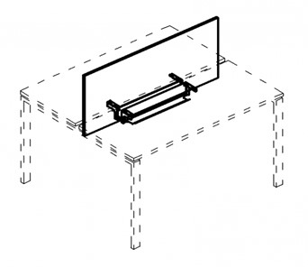 Экран настольный фронтальный для стола 100 с двумя кабель-каналами А4, (125x50x1.8) белый премиум / металлокаркас белый, А4 Б 847 БП в Стерлитамаке