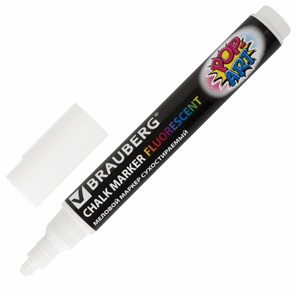Меловой маркер Brauberg Pop Art, белый, 5 мм в Стерлитамаке - предосмотр