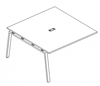 Секция стола для переговоров с каркасом TRE А4, (120x124x75) белый премиум / металлокаркас белый, А4 Б3 131-1 БП в Стерлитамаке