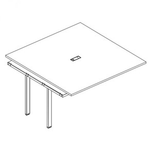 Секция стола для переговоров с каркасом TRE А4, (120x144x75) белый премиум / металлокаркас белый, А4 Б3 134-1 БП в Стерлитамаке