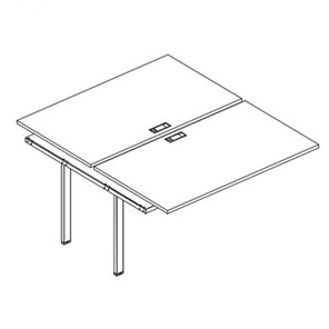 Секция стола рабочей станции на металлокаркасе TRE (2х120) А4, (120x164x75) белый премиум / металлокаркас белый, А4 Б3 176-1 БП в Стерлитамаке