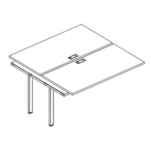 Секция стола рабочей станции на металлокаркасе TRE (2х160) А4, (160x144x75) белый премиум / металлокаркас белый, А4 Б3 175-1 БП в Стерлитамаке