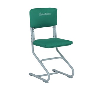 Комплект чехлов на спинку и сиденье стула СУТ.01.040-01 Зеленый, Замша в Салавате
