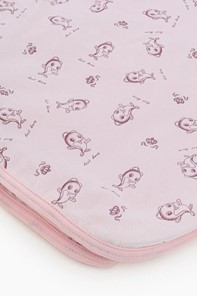 Плед детский 17/10 90*90 см. (интерлок, вельбоа) розовый-дельфины в Стерлитамаке - предосмотр