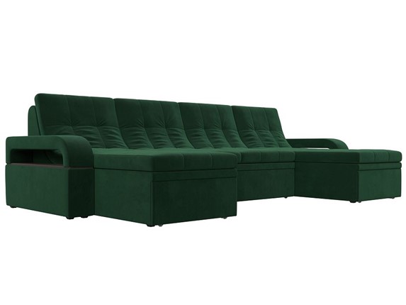 П-образный диван Лига-035 мини, Зеленый (велюр) в Стерлитамаке - изображение