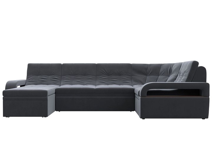 П-образный диван Лига-035, Серый (велюр) в Уфе - изображение 3