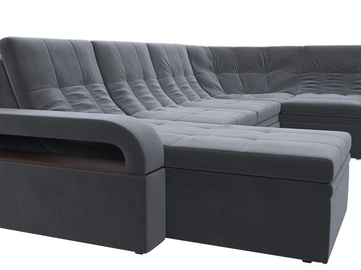 П-образный диван Лига-035, Серый (велюр) в Уфе - изображение 4