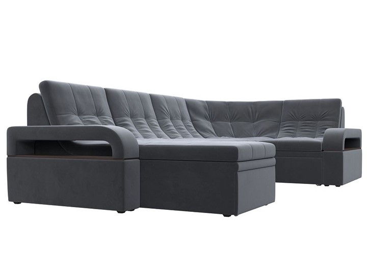 П-образный диван Лига-035, Серый (велюр) в Уфе - изображение 5