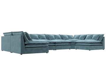 Большой П-образный диван Лига-040, Бирюзовый (велюр) в Уфе - предосмотр 2
