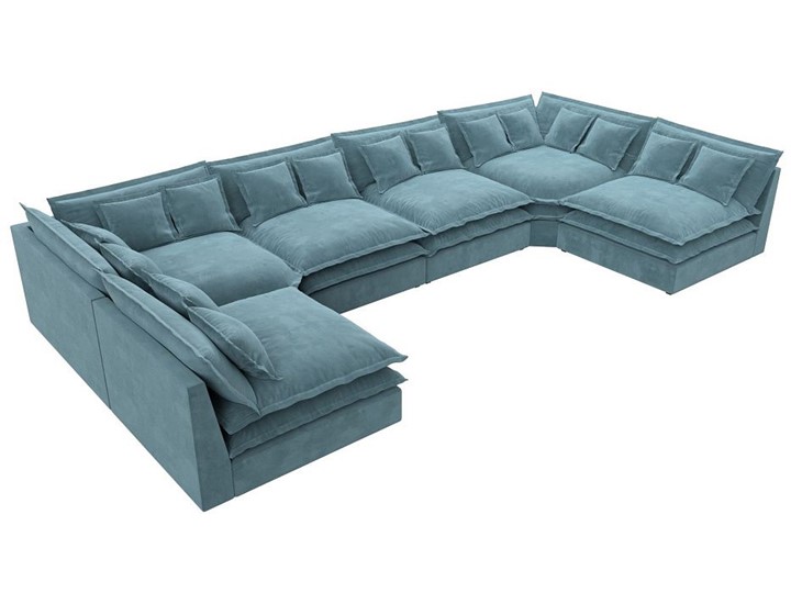 Большой П-образный диван Лига-040, Бирюзовый (велюр) в Уфе - изображение 4